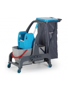 Dviejų kibirų valytojos vežimėlis PROCART 720S su atliekų maišu