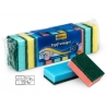 Strong green scouring pad with nail protector CINE COLOR 10x7,5x5cm