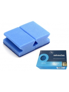 Scouring pad with nail protector SOFT BLUE 2units