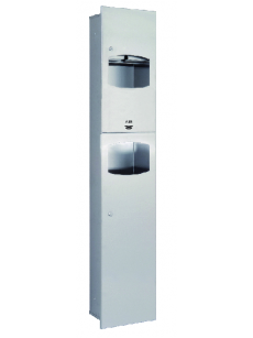 Recessed Cabinet, towel dispenser+JuniorPlus+waste receptacle Mediclinics DTES0060CS, satin