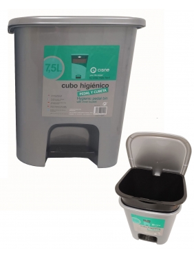 HYGIENIC PEDAL BIN CONTAINER 7,5 L (grey)