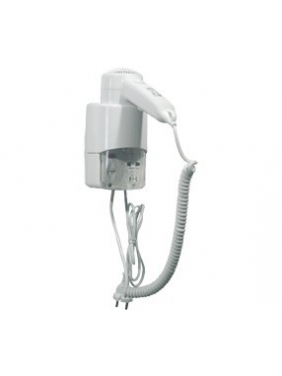 Hair dryer with cord, plug and shaver socket SC0030 (white)