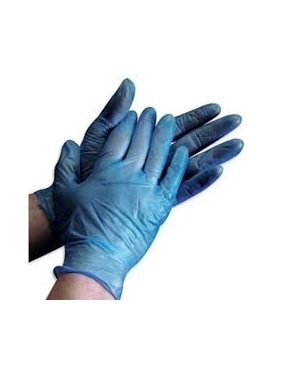VINIL disposable gloves BLUE without powder (100units)