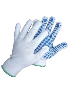 Knitted gloves with BLUE points