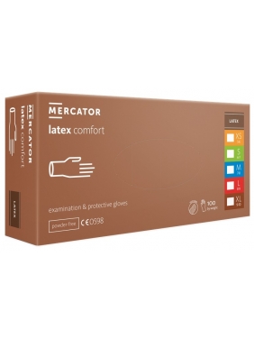 Latekso pirštinės Mercator Latex Comfort L, 100vnt. (be pudros)