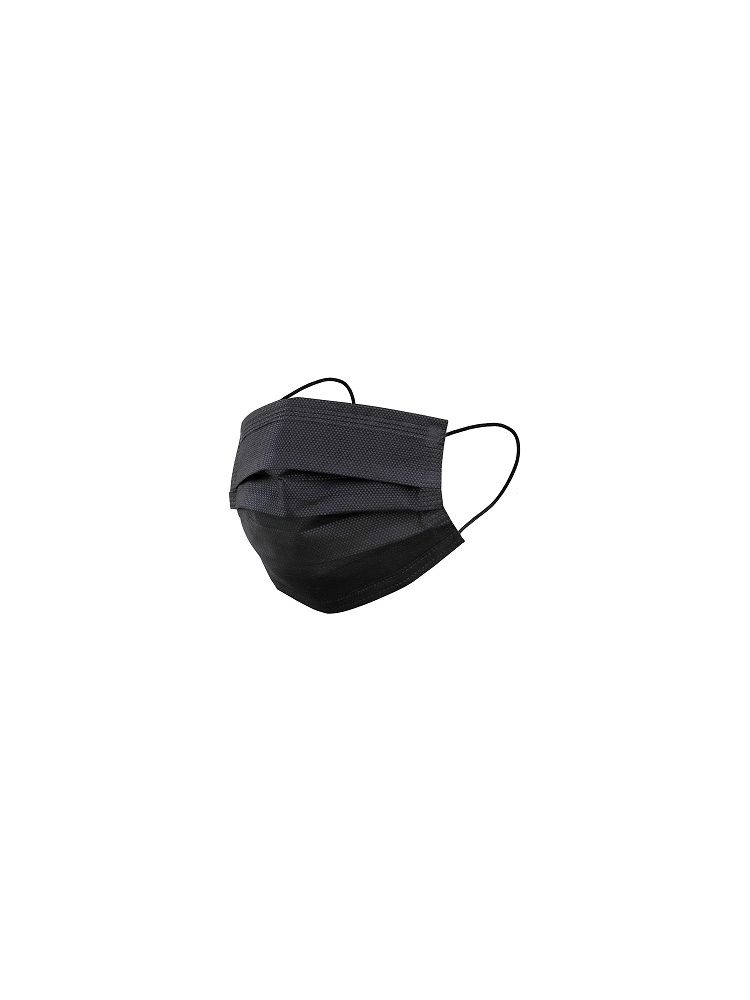 Disposable three-layer face mask, black (50units)