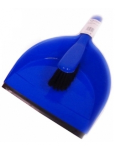 SET Dustpan with rubber and Brush blue