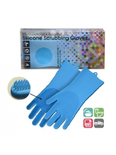 Silicone scrubbing gloves BLUE (pair)