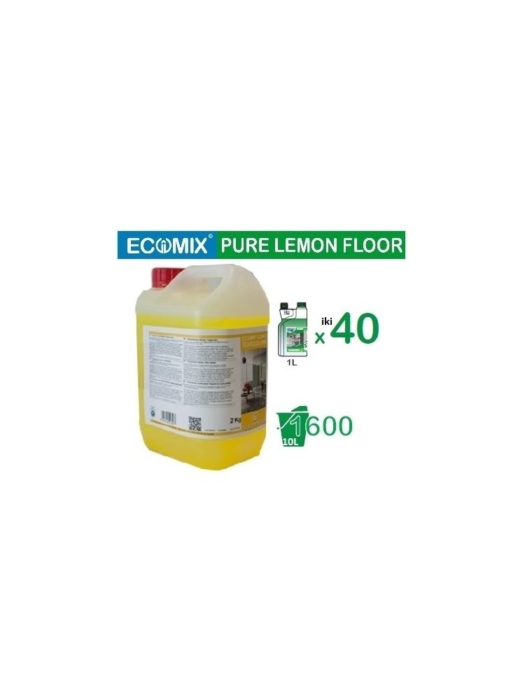 Grindų ploviklis su bioalkoholiu ECOMIX FLOOR LEMON (20-40vnt.x1L) citrinų kvapo