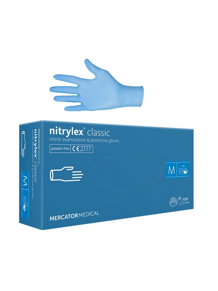 NITRIL disposable gloves MERCATOR Nitrylex Classic M (100units)