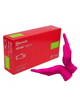 Disposable nitrile gloves Mercator Nitrylex magenta S (100units)