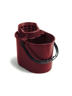 Bucket PLUTO 12L with wringler, red