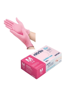Pink nitrile gloves SANTEX Nitriflex Rose (100units)