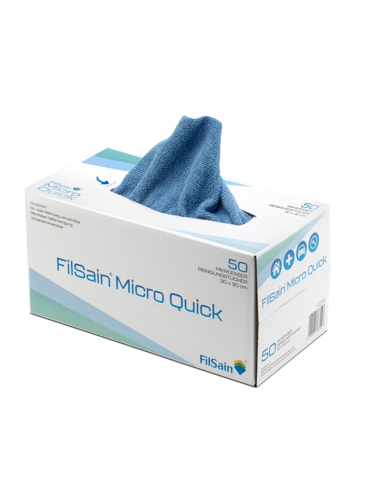 Mikropluošto šluostės FilSain® Micro Quick, 30x30cm (50vnt. dėžutėje)