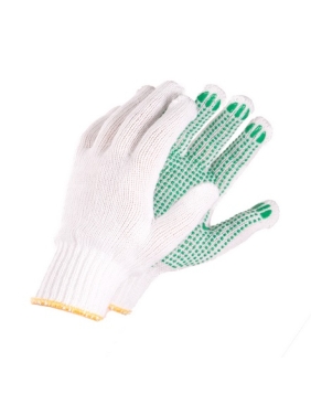 Knitted gloves with GREEN points (12pairs)