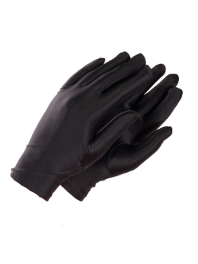 Black nylon gloves (12 pairs)