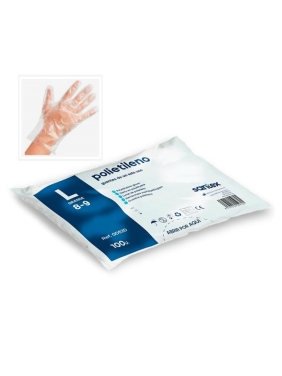 Disposable polyethylene gloves SANTEX L, 100unitsx100packs
