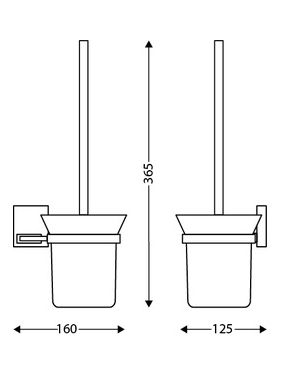 WC šepetys su laikikliu JVD AGRO (juodas)