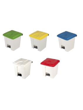 White plastic container with pedal JVD 30Lts