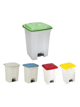 White plastic container with pedal JVD 45Lts
