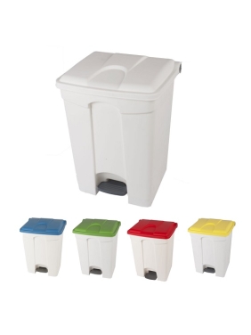 White plastic container with pedal JVD 70Lts