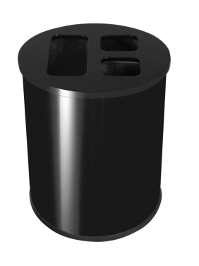 Trijų dalių atliekų rūšiavimo šiukšliadėžė JVD 40L, black